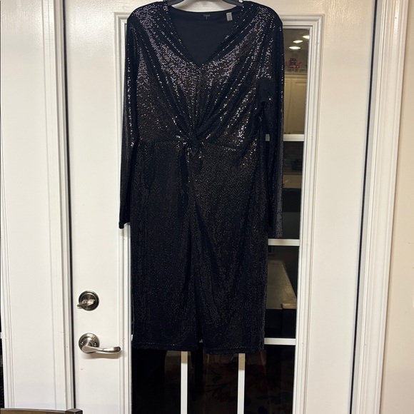 Tahari Black Sequin Dress - Picture 1 of 5